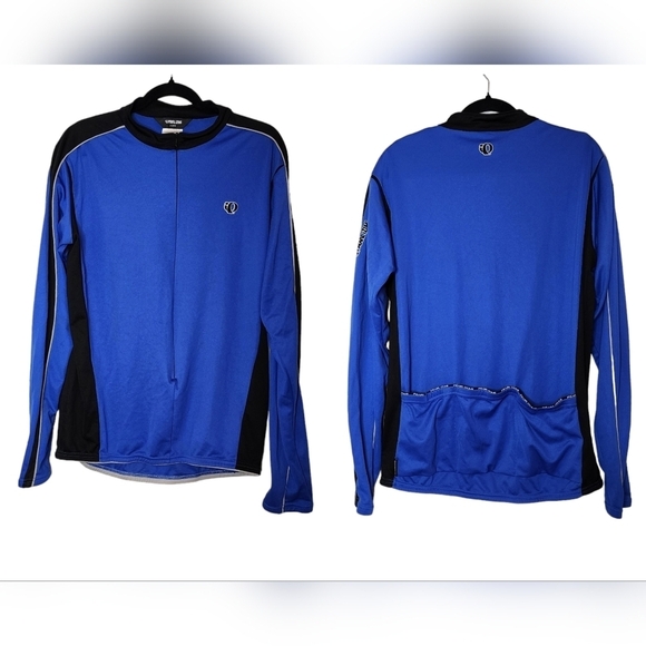 Pearl Izumi 3/4 zip long sleeve cycling jersey. Blue/black. Men's size XL. - Picture 1 of 13